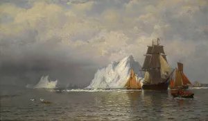Bradford Prints: Whaler and Fishing Vessels near the Coast of Labrador