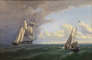 Schooner Gallery: Whaler off the Vineyard--Outward Bound, 1859. Creator: William Bradford