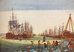 Edward Keble Gallery: Whaling Ships at Kingston On Hull, c1780. Artist: BF Liezel