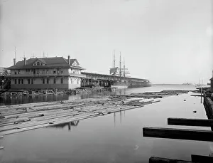 Lumber Industry Prints: Wharf office and Commandancia Street wharf