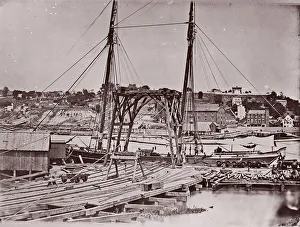 John Reekie Prints: Wharf opposite Richmond, ca. 1865. Creators: John Reekie, Alexander Gardner