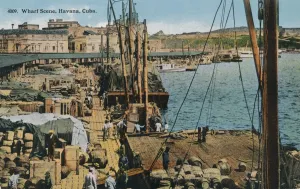 Harris Bros Co Prints: Wharf Scene, Havana, Cuba, 1910
