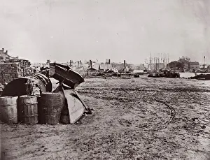 Wharves Prints: Wharves at Richmond, Virginia, 1865. Creator: Alexander Gardner