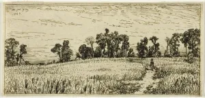 Wheatfield Prints: Wheat Field, 1844. Creator: Charles Emile Jacque