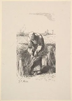 Jean Francois Prints: The Wheat Gatherer, 1853. Creator: Jacques-Adrien Lavieille