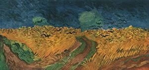 Phaidon Press Collection: Wheatfield with Crows, July 1890, (1947). Creator: Vincent van Gogh