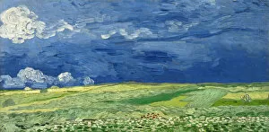 Postimpressionism Collection: Wheatfield under thunderclouds, 1890. Artist: Gogh, Vincent, van (1853-1890)