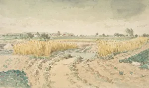 Over Black Chalk Prints: Wheatfields, 1865. Creator: Theodore Rousseau