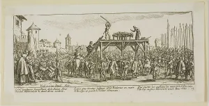 Callot Jacques Prints: The Wheel, plate fourteen from The Large Miseries of War, n.d. Creator: Gerard van Schagen