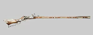 Wheellock Birding Rifle (Tschinke), Teschen, 1630. Creator: Unknown