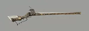 Firearm Collection: Wheellock Gun of Tschinke Form, Teschen, 1650. Creator: Unknown