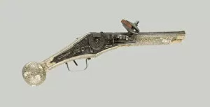 Thuringia Gallery: Wheellock Pistol (Puffer) with the Coat of Arms of Johann Georg, Duke of Saxony