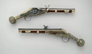 Antler Prints: Wheellock Puffer Pistols, German, Dresden, ca. 1585. Creators: Balthasar Dressler