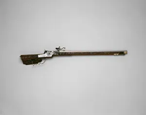 Firearms Prints: Wheellock Rifle of Emperor Leopold I, Gmünd, 1664. Creator: Johann Georg Maucher