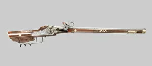 Firearms Collection: Wheellock Rifle, Nuremberg, 1600. Creator: Rudolf Danner