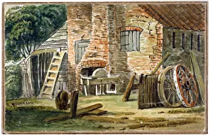 Wheelwright Prints: A wheelwrights shop in East Street, opposite to West Street, Southwark, London, 1815