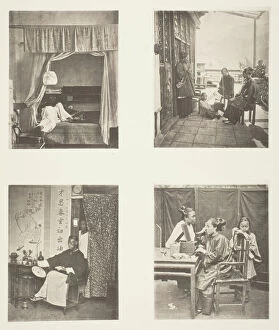 Drug Gallery: A Whiff of the Opium Pipe at Home; After Dinner; Reading for Honours; The Toilet, c. 1868