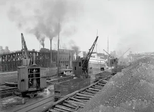 Air Pollution Prints: Whirleys unloading ore, Penna. R
