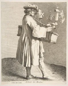 Anne Claude Philippe De Caylus Gallery: Whirligig Peddler, 1742. Creator: Caylus, Anne-Claude-Philippe de