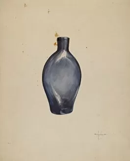 Glass Bottle Collection: Whiskey Flask, 1935 / 1942. Creator: G. A. Spangenberg