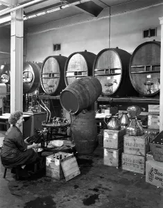 Whisky blending at Wiley & Co, Sheffield, South Yorkshire, 1960