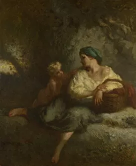 The Whisper, c. 1846. Artist: Millet, Jean-Francois (1814-1875)