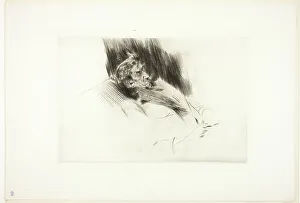 Whistler J Mcneill Prints: Whistler Asleep, 1897. Creator: Giovanni Boldini