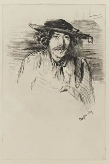 Whistler with a hat, 1859. Creator: James Abbott McNeill Whistler