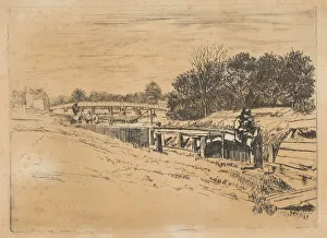Edwin Gallery: Whistler at Moulsey [Molesey Lock], [1861]. Creator: Edwin Edwards