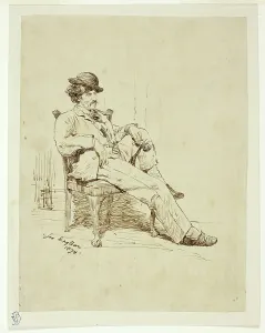 Whistler J Mcneill Prints: Whistler Resting, 1874. Creator: James Hayllar