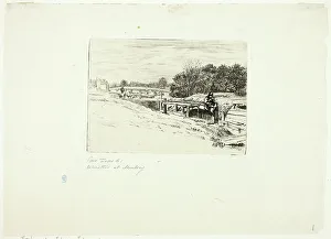 Whistler J Mcneill Prints: Whistler Sketching at Moulsey Lock, 1861. Creator: Edwin Edwards