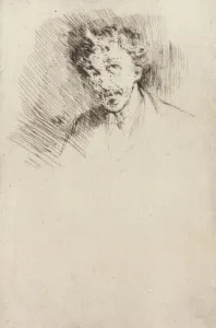 Whistler with the White Lock, 1879. Creator: James Abbott McNeill Whistler