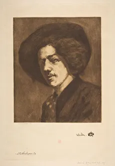 Whistler's 'Portrait of Himself', 1888. Creator: Henri-Charles Guerard Whistler's 'Portrait of Himself', 1888. Creator: Henri-Charles Guerard