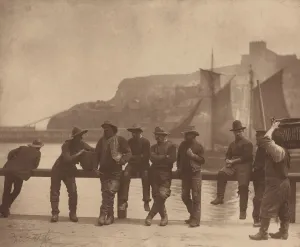 Fisherman Prints: Whitby Fishermen, c. 1885. Creator: Sutcliffe, Frank Meadow