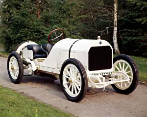Veteran Car Prints: A white 1908 Benz racer