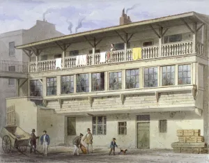 Coaching Inn Prints: The White Bear Inn on Piccadilly, Westminster, London, 1856