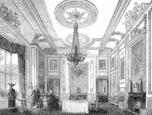 Chimneypiece Prints: The White Drawing-Room, Windsor Castle, 1850. Creator: Unknown