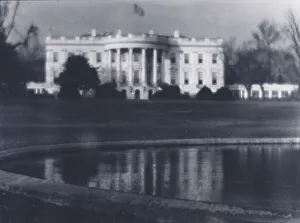 Ornamental Pond Prints: White House, 1913 Nov. Creator: Arnold Genthe