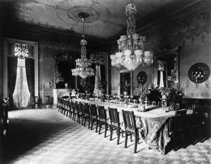 Dining Chair Prints: White House, State Dining Room, 1890. Creator: Unknown