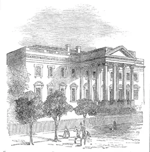 The White House, Washington, the residence of the President of the United States, 1860. Creator: Unknown. The White House, Washington, the residence of the President of the United States, 1860. Creator: Unknown