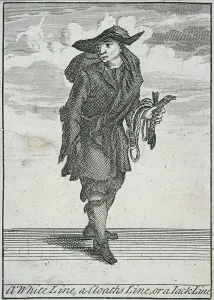 Marcellus Laroon Prints: A White Line, a Cloaths Line, or a Jack Line, Cries of London, (c1688?)