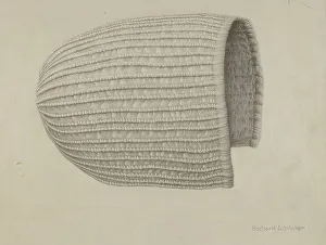 Linen Prints: White Linen Corded Bonnet, 1935/1942. Creator: Richard Whitaker