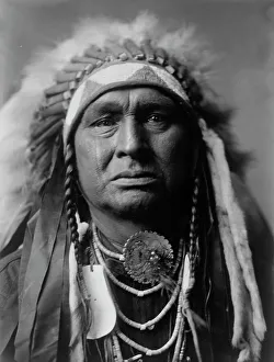 Shells Prints: White Man Runs Him, Apsaroke, c1908. Creator: Edward Sheriff Curtis