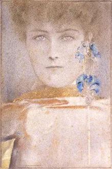 Watercolour And Pastel On Paper Prints: White mask. Artist: Khnopff, Fernand (1858-1921)