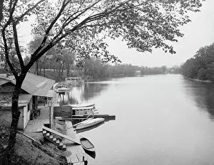 Boathouse Prints: White River at Broad Ripples, Indianapolis, Ind. c1907. Creator: Unknown