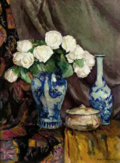 Cut Flower Prints: White Roses, 1919. Creator: Stephan Filipkiewicz