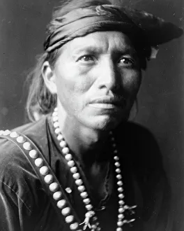 Navaho Prints: The White Singer, c1906. Creator: Edward Sheriff Curtis