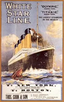 Titanic Prints: White Star Line. Titanic & Olympic, c. 1911. Artist: Anonymous