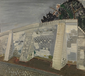 Brick Wall Prints: The White Wall, 1933. Creator: Jean Brusselmans