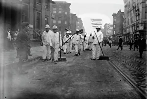 Sweeping Prints: White Wings who have not struck, 1911. Creator: Bain News Service